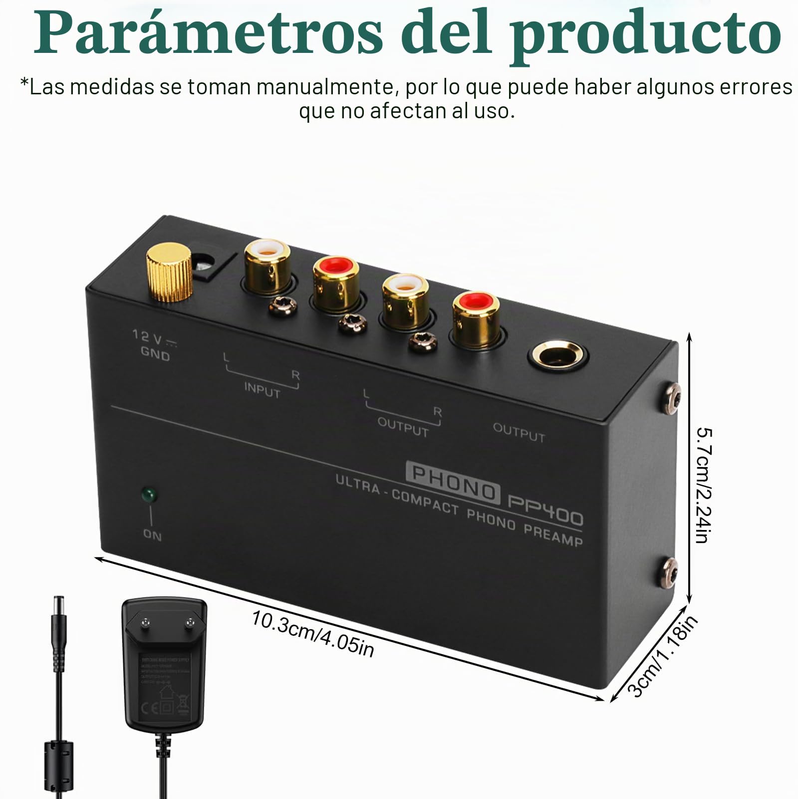 Preamplificador Phono para Tocadiscos Phonograph M/M: Nizirioo M/M Preamplificador Phono para Tocadiscos Entrada y Salida RCA Preamplificador Phono con Nivel 12V 1A Adaptador de corriente