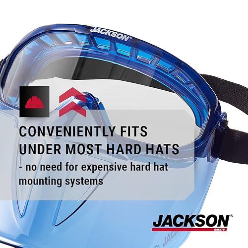 Miniatura 7 de Jackson Safety GPL500 - Gafas de alta calidad con protector facial desmontable revestimiento antivaho lente transparente azul 21000