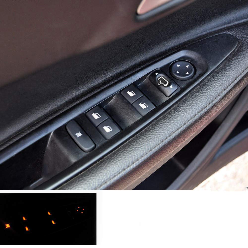 Botonera Elevalunas para Citroen C4 2004-2010 Interruptor de Mando de Ventana Eléctrico Espejo Retrovisor Botones con Panel