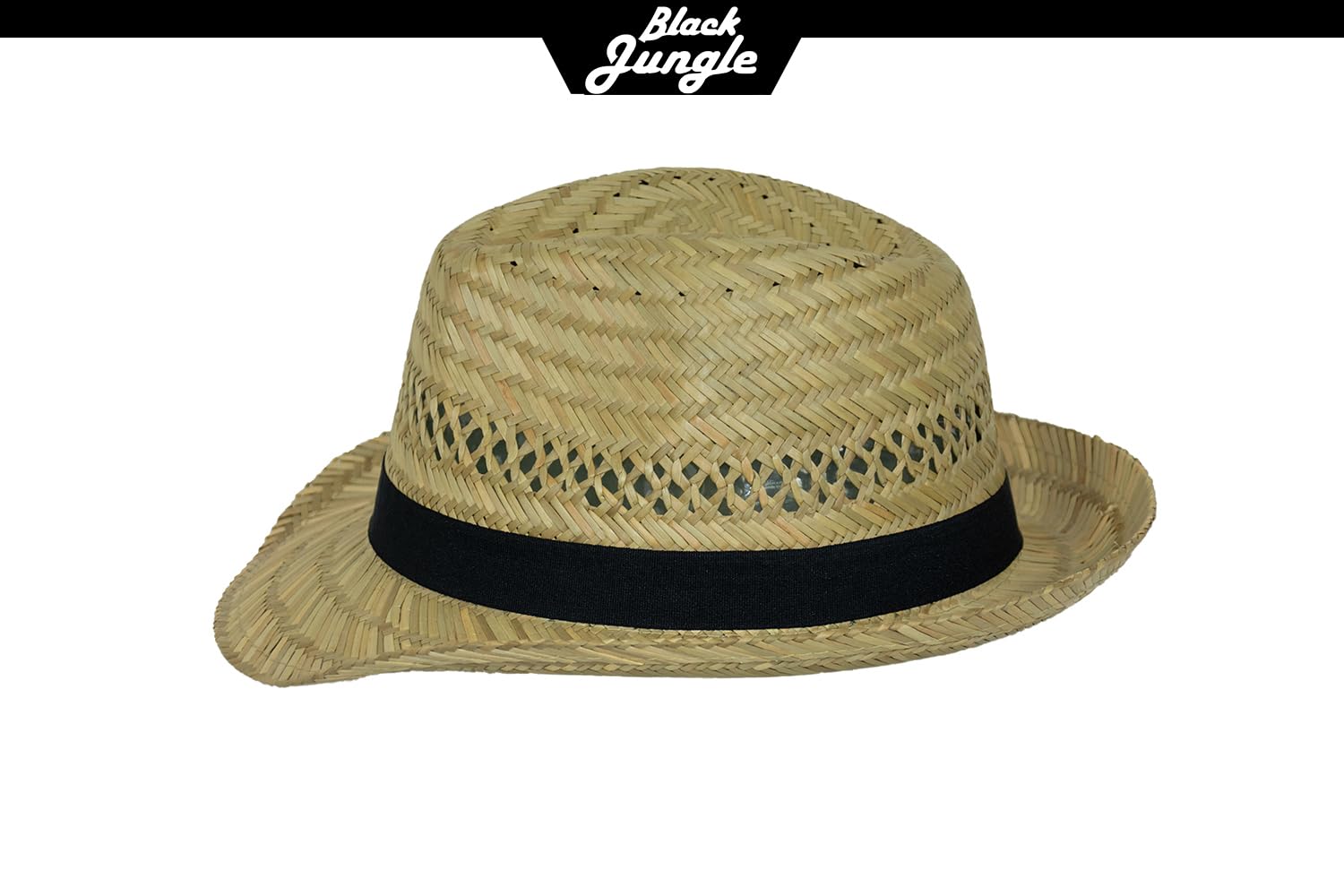 Black Jungle Cappello di Paglia Varadero Cappello Naturale Cappello Estivo di Paglia Cappello Avana Cappello Unisex Fedora Bogart