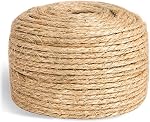 Rope sisal pour la réparation d'arbres de chat 66 FT, 1/4 pouce (6mm) Diamètre Rope sisal pour le remplacement du poste de craquage de chat, DIY Écraseur de chat, Beige