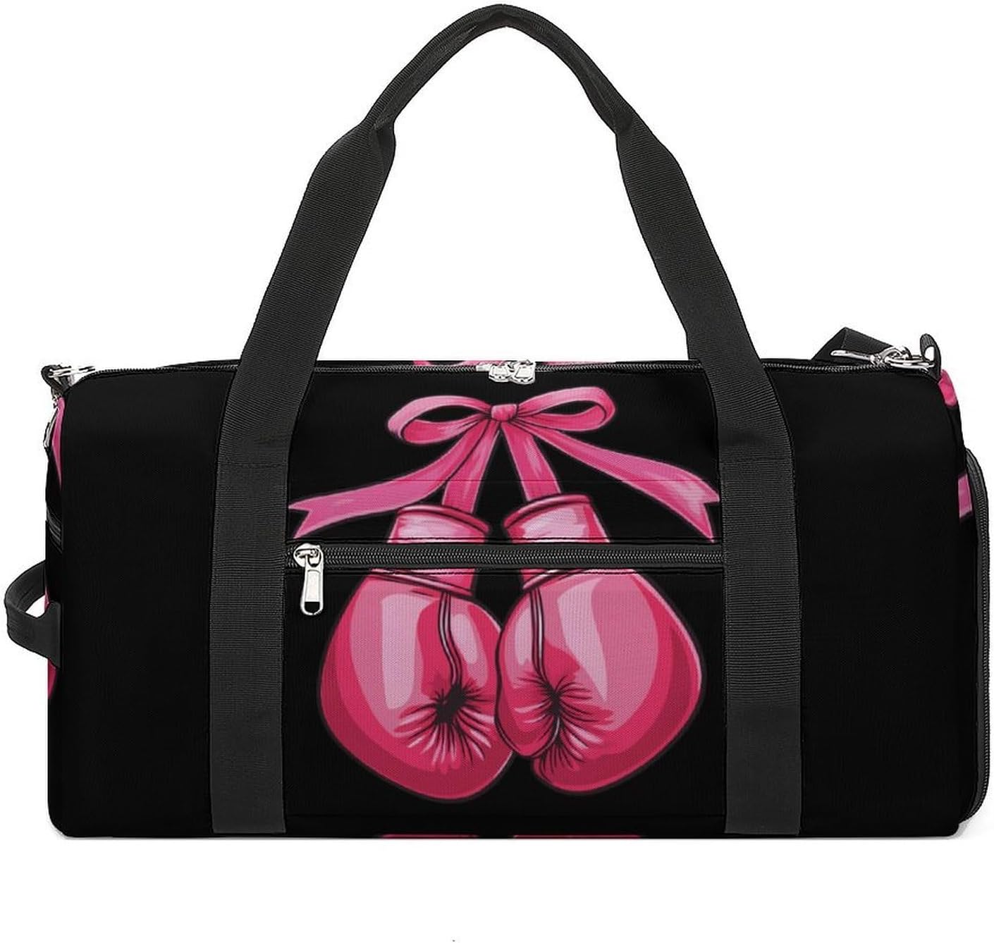 Breast Cancer Boxing Glove Ribbon Gym Bag Travel Duffle Bags Carry On Tote Weekender Bag Suitable for Men Women