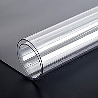 Vista 1 de 0.079 in de espesor retardante de llama poliuretano TPU transparente cubierta de mesa, protector de mantel impermeable transparente, para café