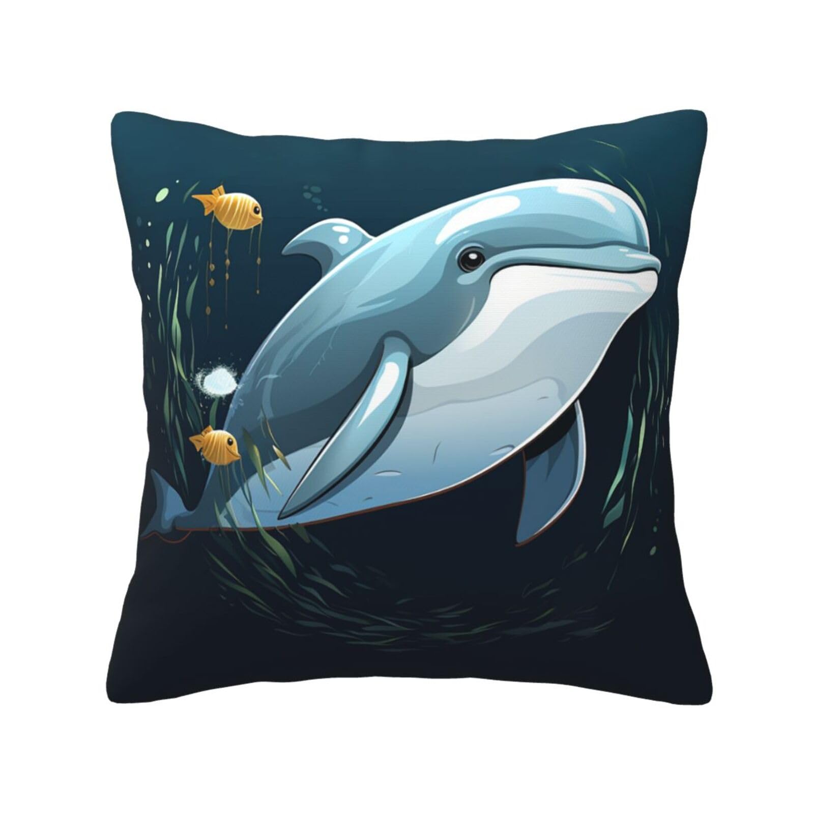 FodPand Dolphins Lovers Throw Pillow Covers 20"X20" Super Soft Cozy Pillows Case Morden Decorative Cushion Cover for Sofa Couch Bed Home Decor