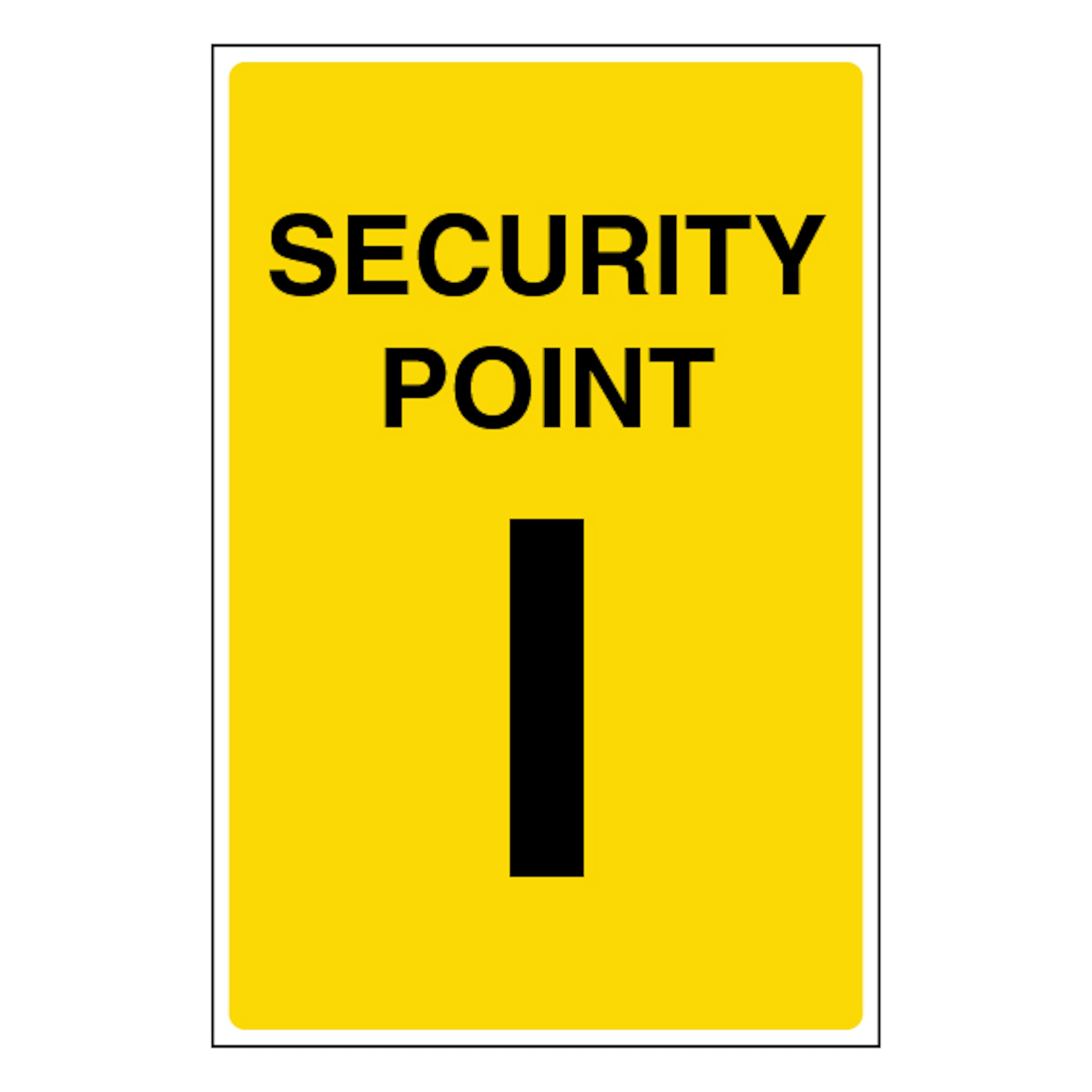V Safety Security Point I 100 x 150 mm - 1mm Rigid Plastic