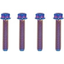 M6 Titanium Bolts, Flange Torx Head4 pcs Pack, T30 Torx Screwdriver, M6X10 15 20 25 30 35 40 45 50, High Strength Lightweight for Motorcycle, Automotive Heat Blue,M6X50MM