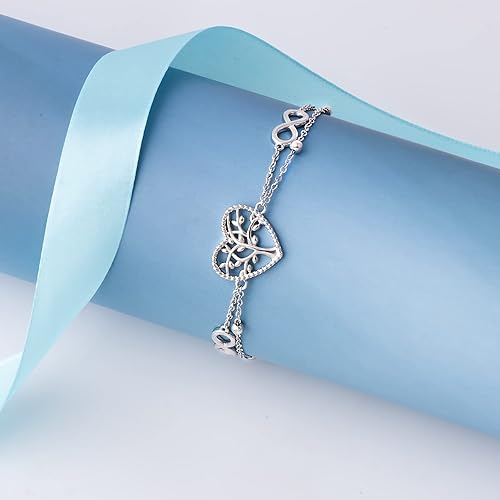 Miniatura 4 de G&GEMSJEW Heart Ankle Bracelet for Women, 14K Gold Plated Handmade Dainty Layered Rhinestone Anklet Gold Beaded Chain Anklet 10", Cubic Zirconia