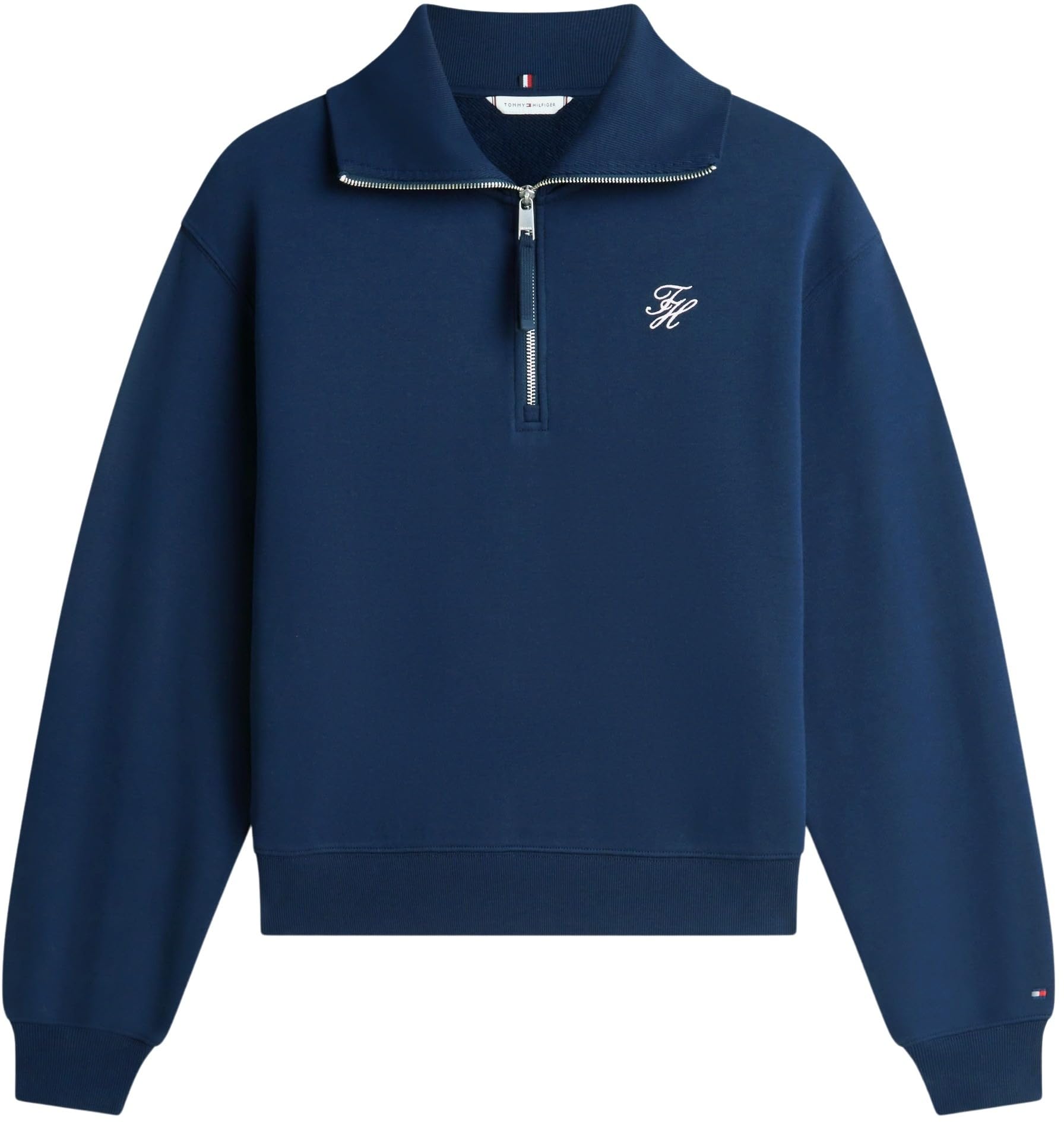 Tommy Hilfiger Th Script Half Zip Terry Swtshrt Ww0ww49470 Sweat-Shirt Semi-zippé Femme (Lot de 1)