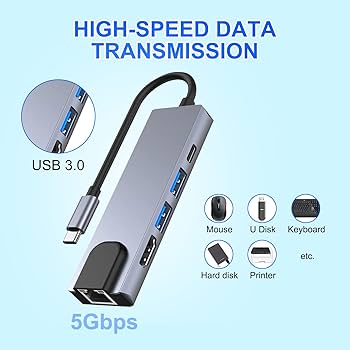 ORICO Docking Station, 6-in-1 USB C Dock With 4K HDMI, 100W Power