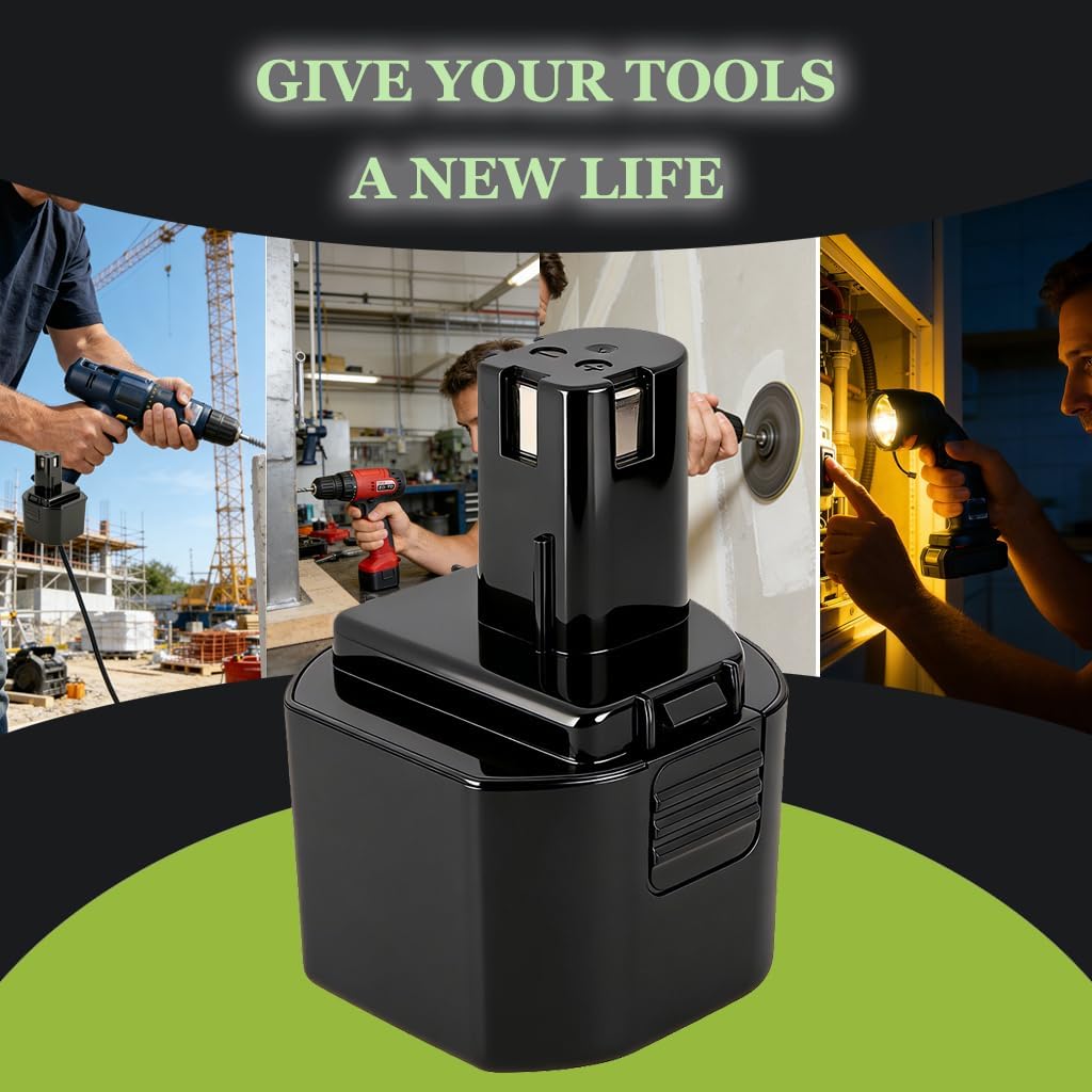 3.0Ah Replacement Ni-MH Battery Compatible with ryobi 9.6v Battery 1311146 1400669 B-9620F2 B-967F1 B-963F2 BID-900 HP961 RY961 Drill Battery Cordless Tools - Image 3