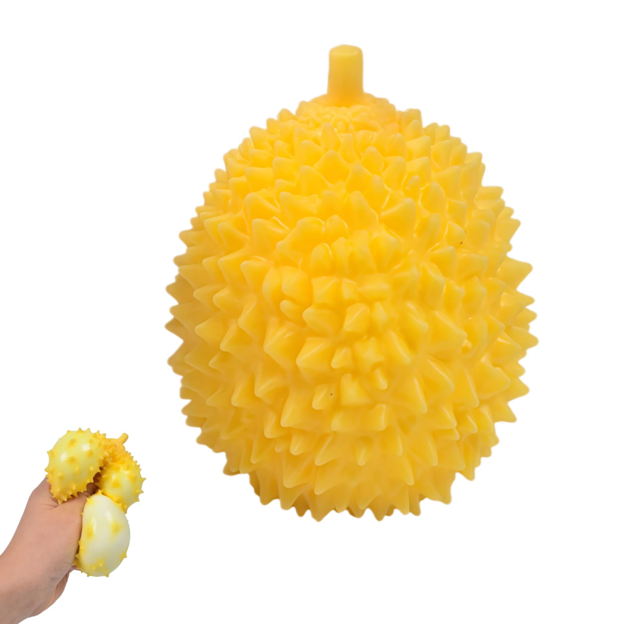Durian Squishy Toys – Soft Kawaii Squeeze Fidget Toy for Stress Relief, Cute Sensory Toy for Kids & Adults, Fun Party Favors & Gifts (Orange)