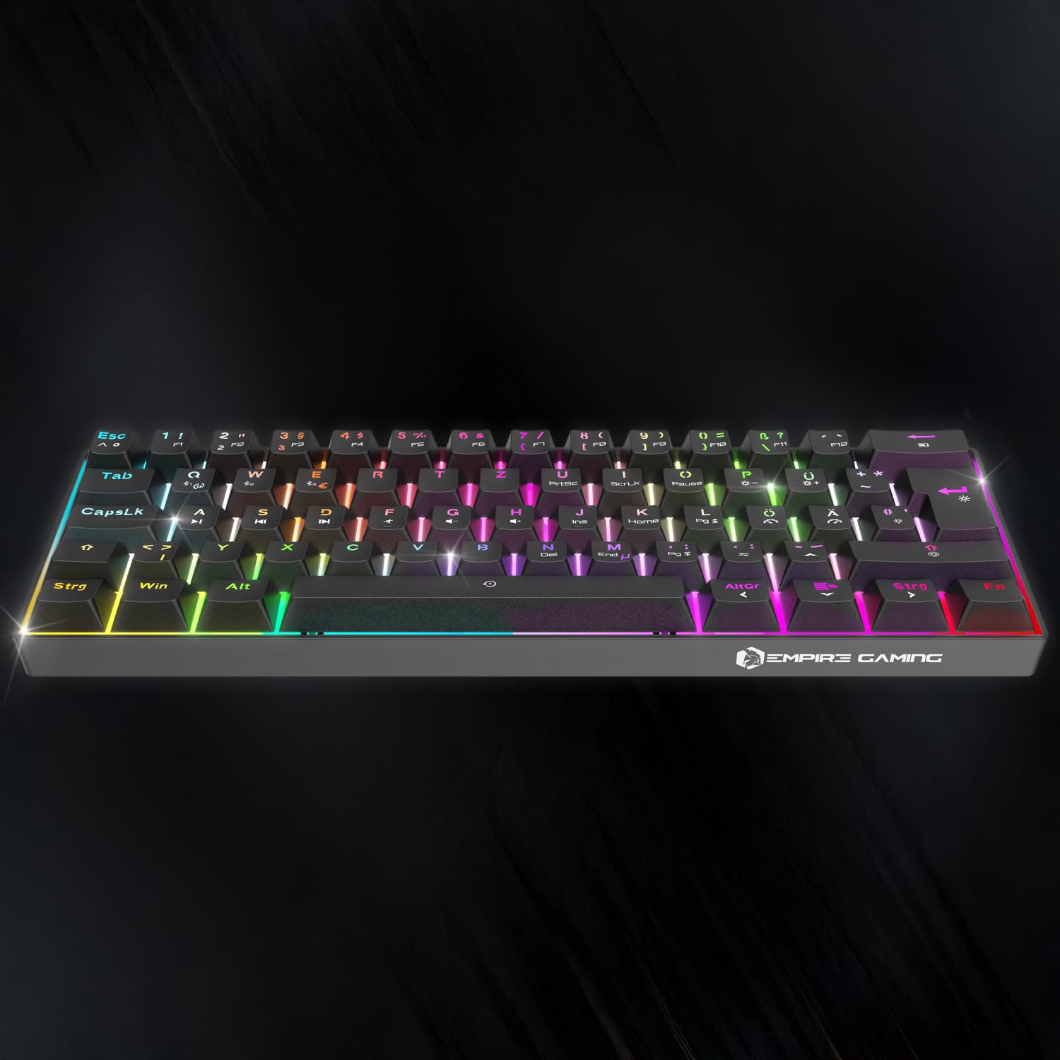 EMPIRE GAMING - K246 Tastiera da gioco senza fili TKL 65% WiFi Type-C - Switch meccanici MX Red (DE-QWERTZ) - per PC/PS4/PS5/Xbox - Effetti RGB 22-62 tasti