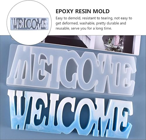 Miniatura 6 de Letrero de bienvenida, moldes de resina epoxi, letras de bienvenida, moldes de palabras de silicona, fpr para el hogar, arte de pared, decoración