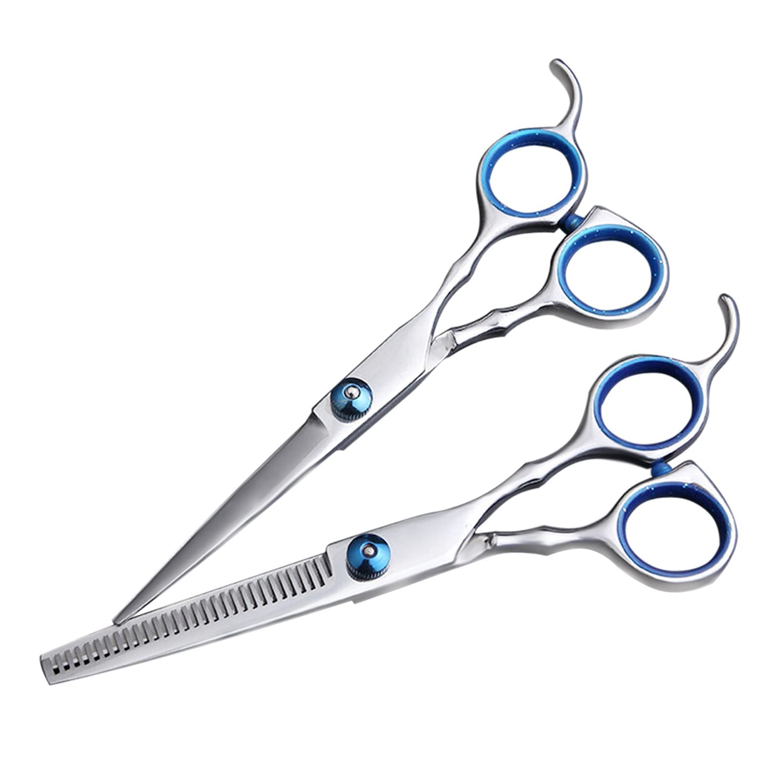 Ciseaux de Coiffure Professionnels, Outils de Coiffure, kit d'outils de barbier, Ciseaux à effiler, Ciseaux de coiffage, Acier Inoxydable, Rouge et Blanc