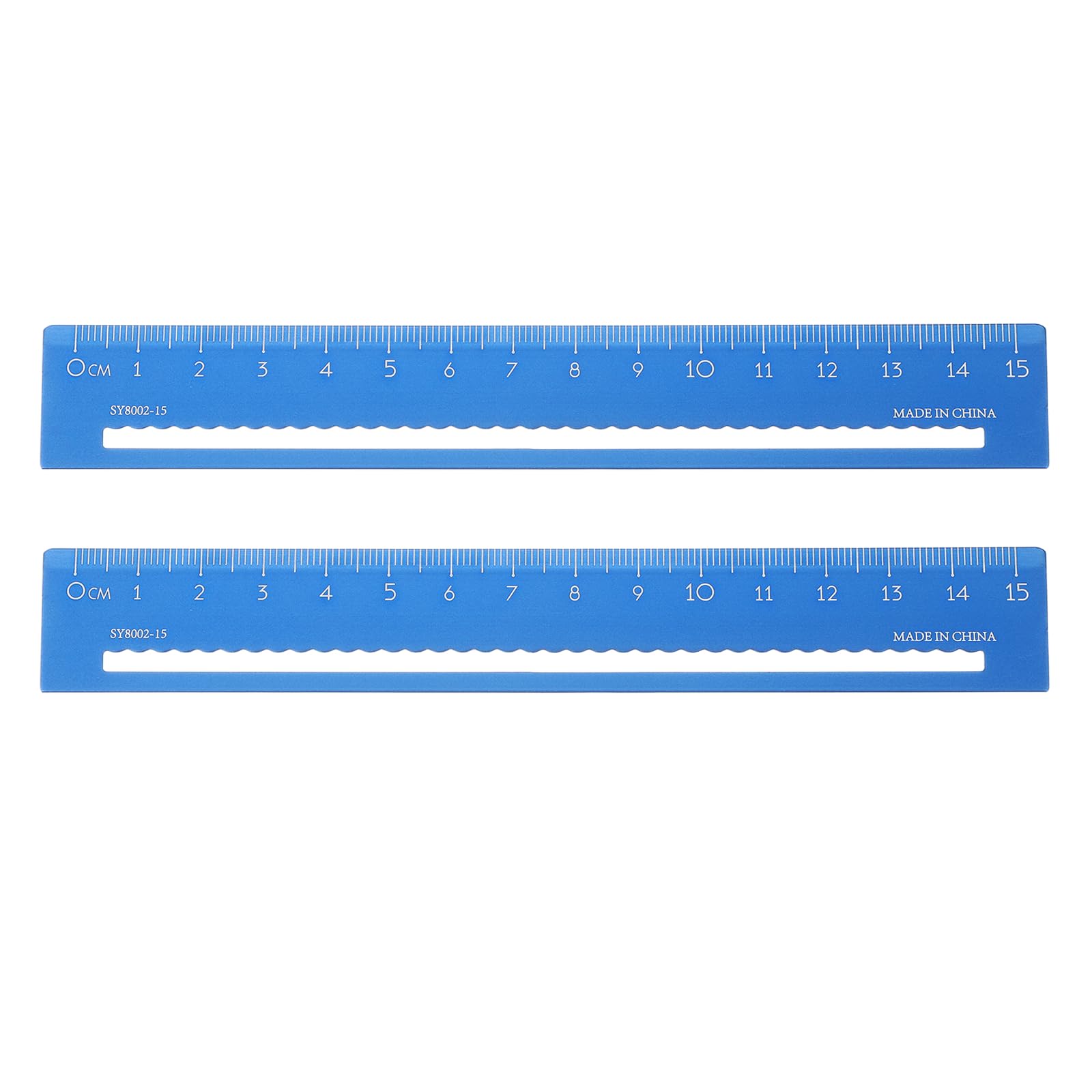 sourcing map 2pcs Metal Straight Ruler 15cm Metric Aluminum Alloy Hollow Measuring Rulers Scale Tools for Measure Study Reading Classroom Office, Blue
