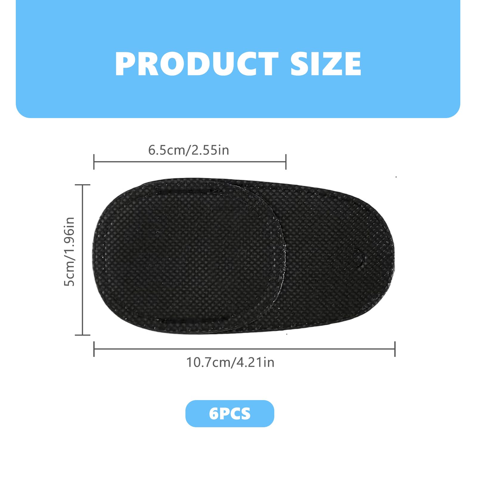6 Pezzi Patch Occhio per Occhiali, Bande Oculari per Occhiali Riutilizzabili, Benda per Occhio in non Tessuto, per Sinistro e Destro, per Miglioramento Ambliopia, Visione, Strabismo, Nero