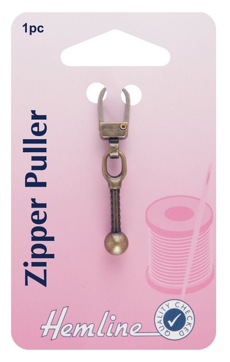 Hemline Zipper Zip Puller Pull Bronze Ball Clothes Jackets Bags New