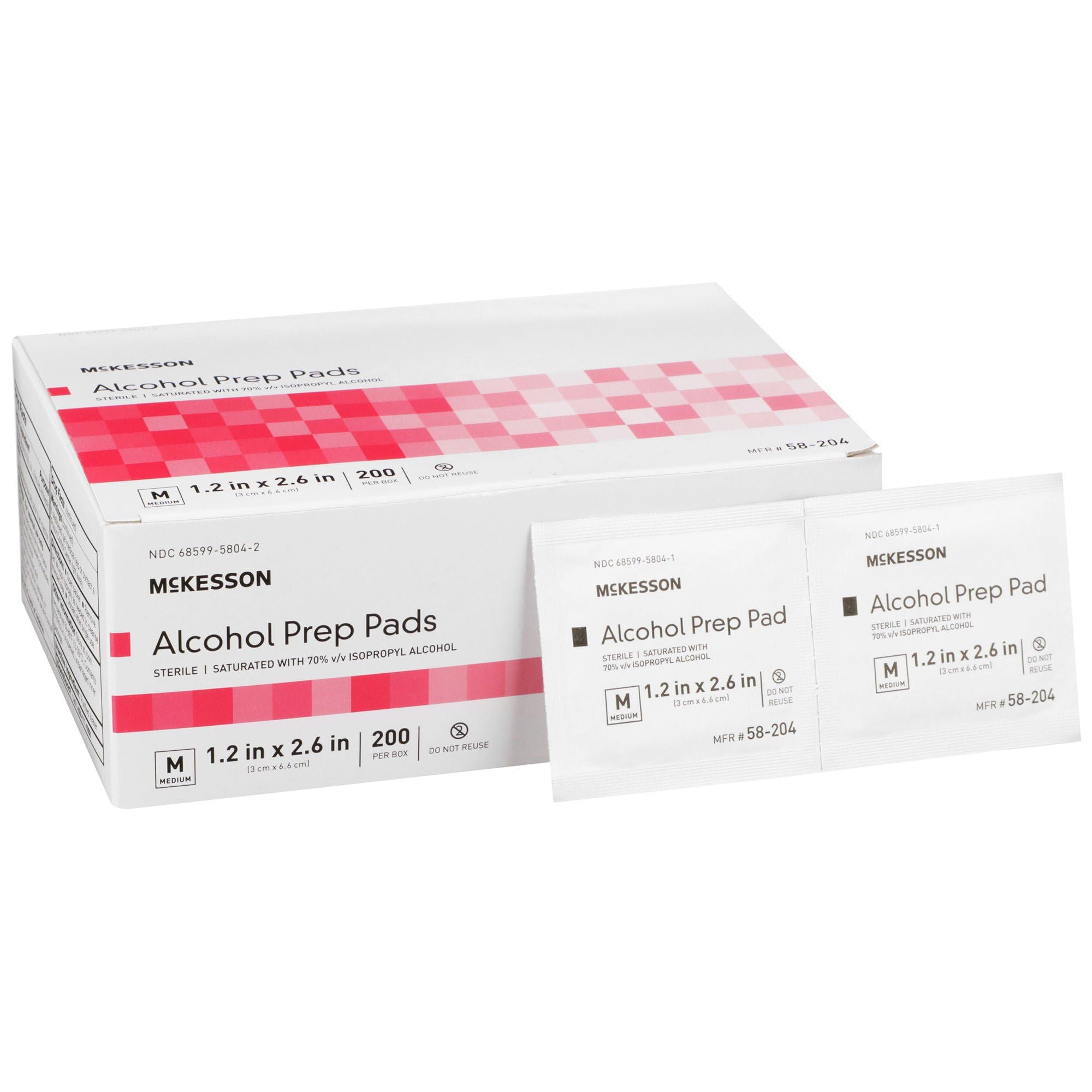 �️McKesson Alcohol Prep Pads, Sterile, Medium Size, 2-Ply, First Aid, 200 ct | Individually Wrapped Wipes, 70% Isopropyl — deal on Shopping With Noya