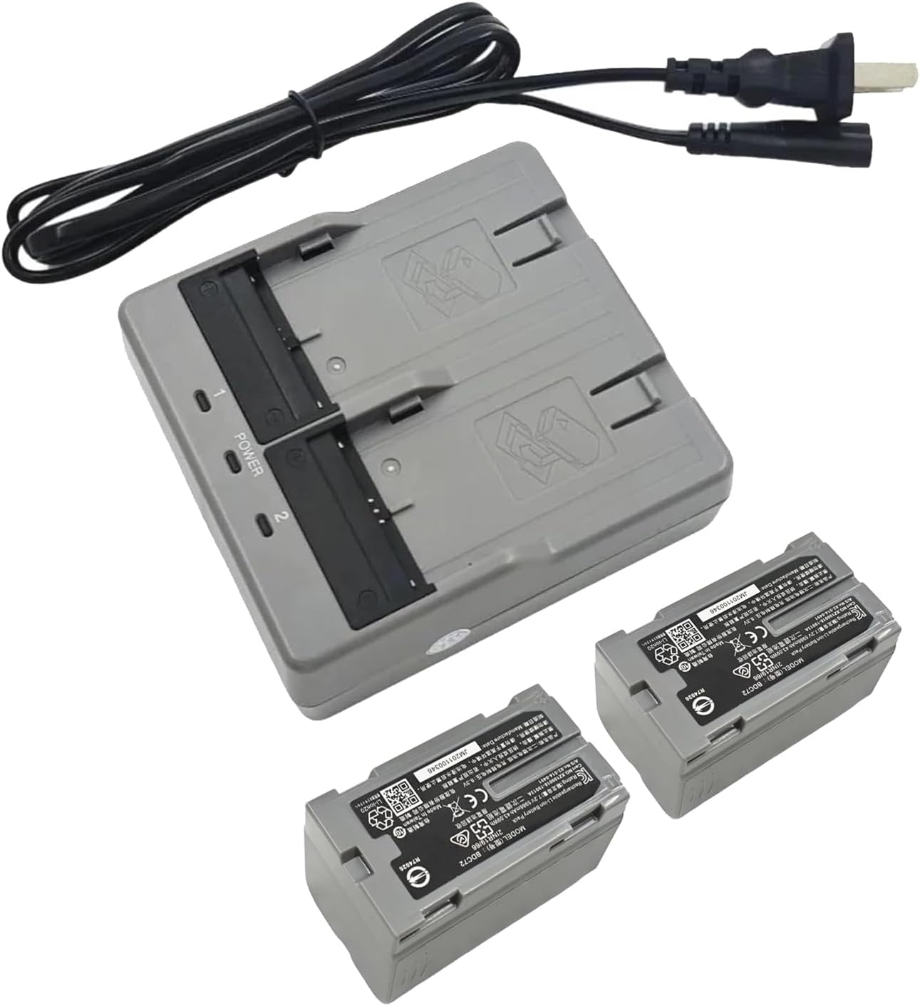 2 Pack BDC72 Battery Charger Set for Topcon OS ES FX101 GM52 Total Station