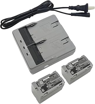 2 Pack BDC72 Battery Charger Set for Topcon OS ES FX101 GM52 Total Station
