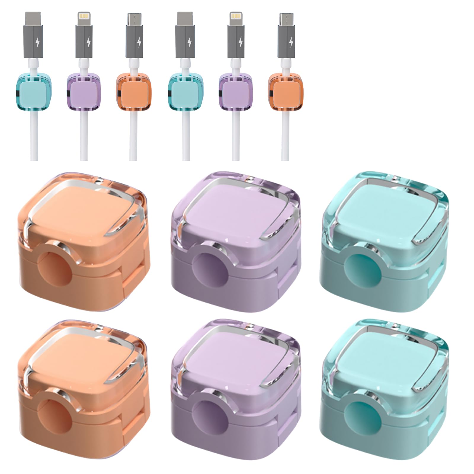 Kabel-Organizer Set: 6 Magnetische Clips & 4 Silikon-Binder – Schwarz/weiß, Selbstklebend
