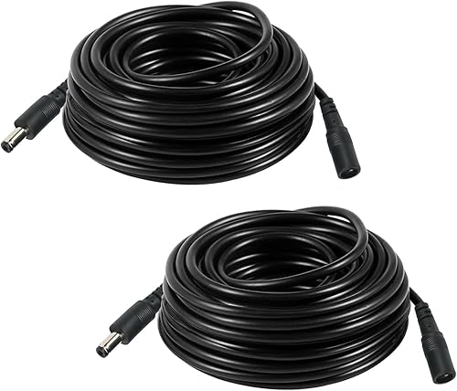 Cable de extensión de alimentación de 12 V CC de 16 pies (16.4 ft) de 0.217 in x 0.083 in para cámara de seguridad CCTV, router, cable de extensión