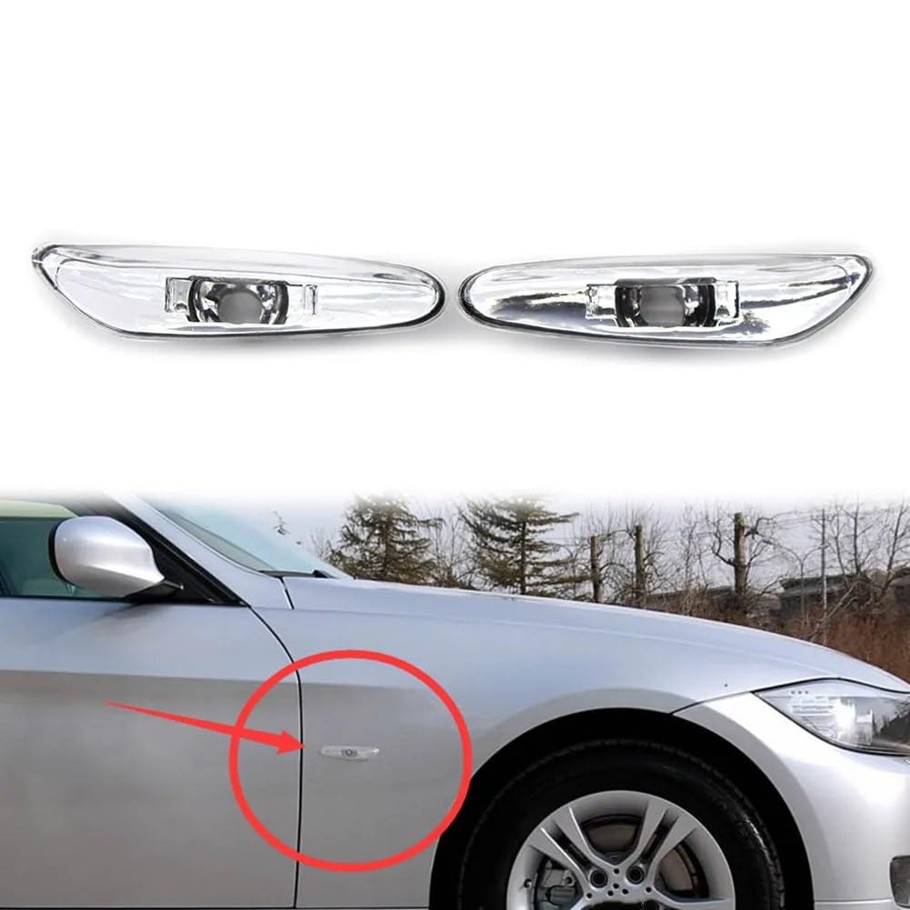 Intermitente Espejo Lateral 2 Uds Claro Indicador Lateral Coche Luz Señal Giro Cubierta Carcasa Lámpara Para BMW E46 3 Serie 4DR Sedan Wagon 2002-2005 Indicador Led Luces