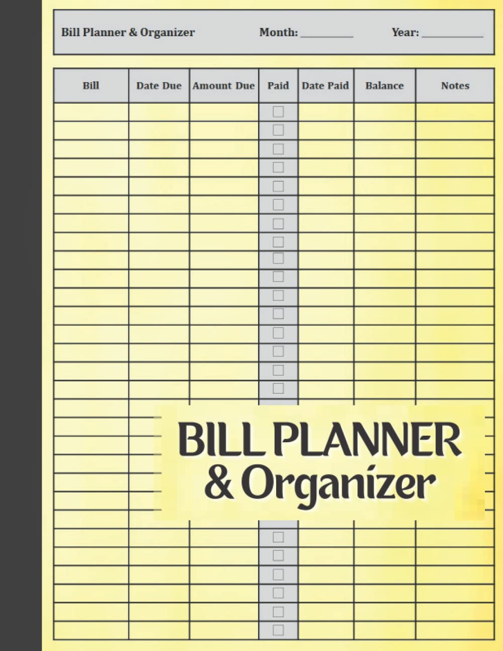 Bill Planner and Organizer: Monthly Bill Payment Tracker and Ledger, Financial Organizer, Bills - Tax - Debt Tracker Planner, Money Budget Book, 100 pages, 8.5 x 11 in