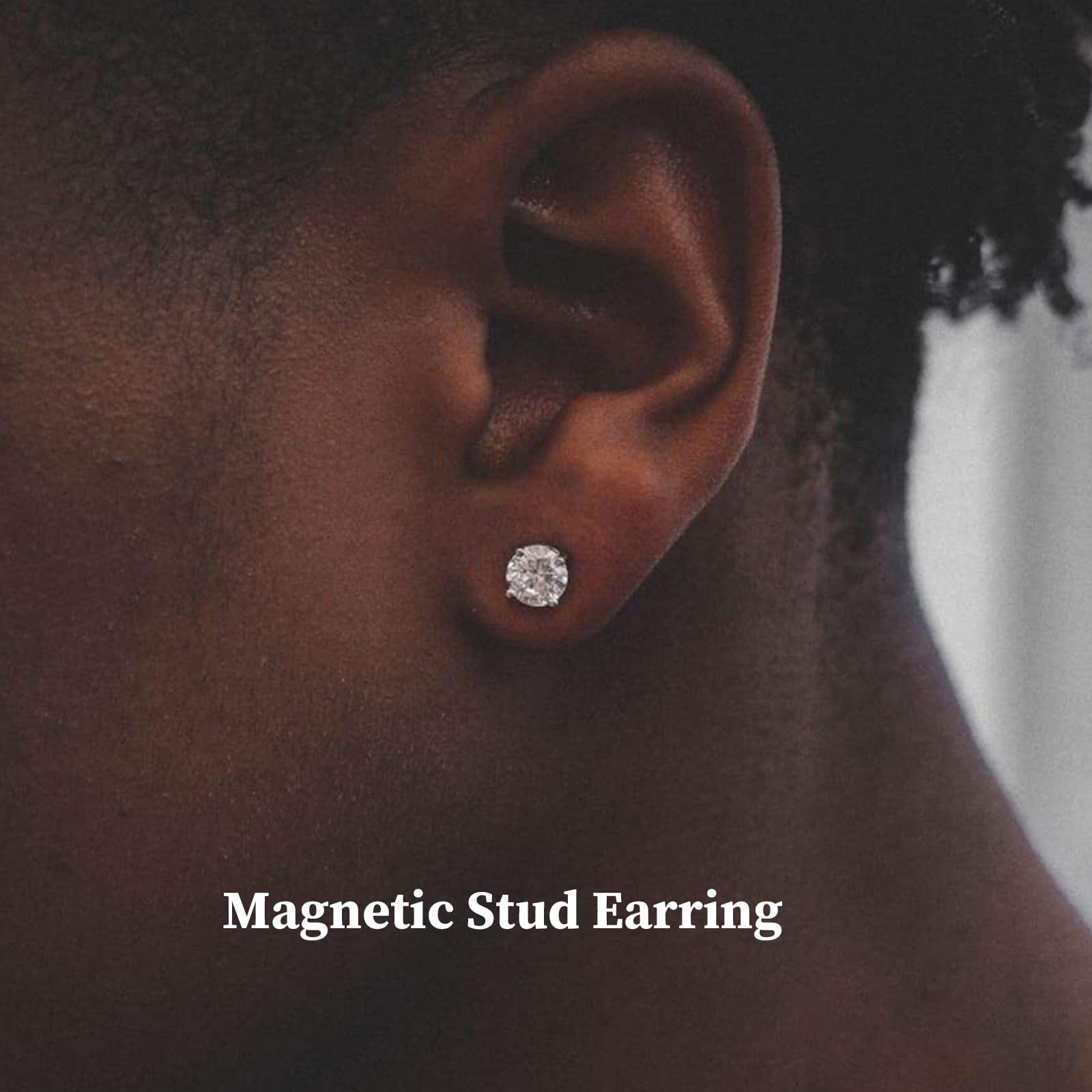 Juego de 16 pares de aretes magnéticos para hombres y mujeres, de acero inoxidable 316L, aretes de aro con clip sin perforación, aretes de circonita cúbica, Metal, Circonia cúbica 6