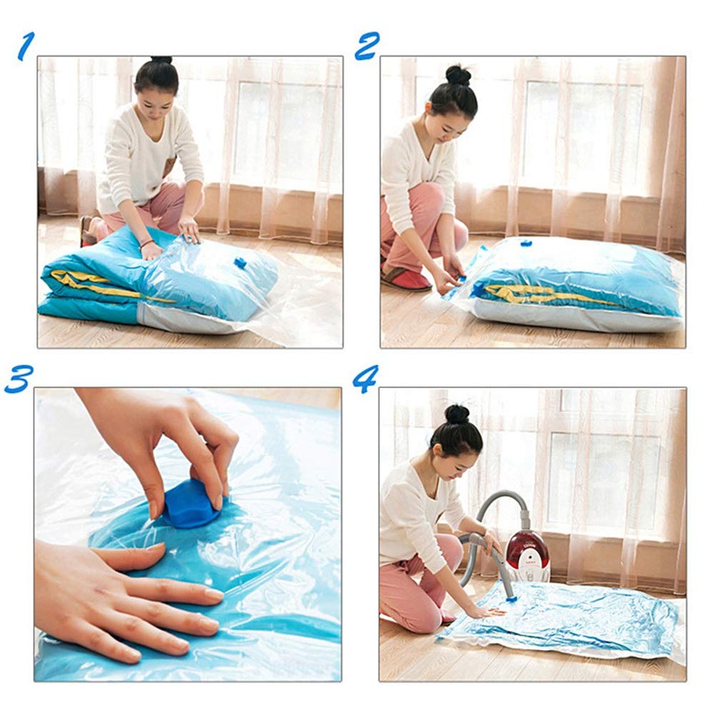 Vakuumbeutel mit Handpumpe 10 Stück Aufbewahrungsbeutel Reise Vakuumbeutel Kleiderbeutel Platzersparend Vakuumier Beutel für Kleidung und Aufbewahrung Reise (Color : 80 * 120CM)