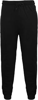 New Mens Elasticated Hem Fleece Jogging Bottoms Super Soft Warm Cosy Plain Jog Pants Joggers with Zip Pockets Fleece Gym Sports Casual Trousers