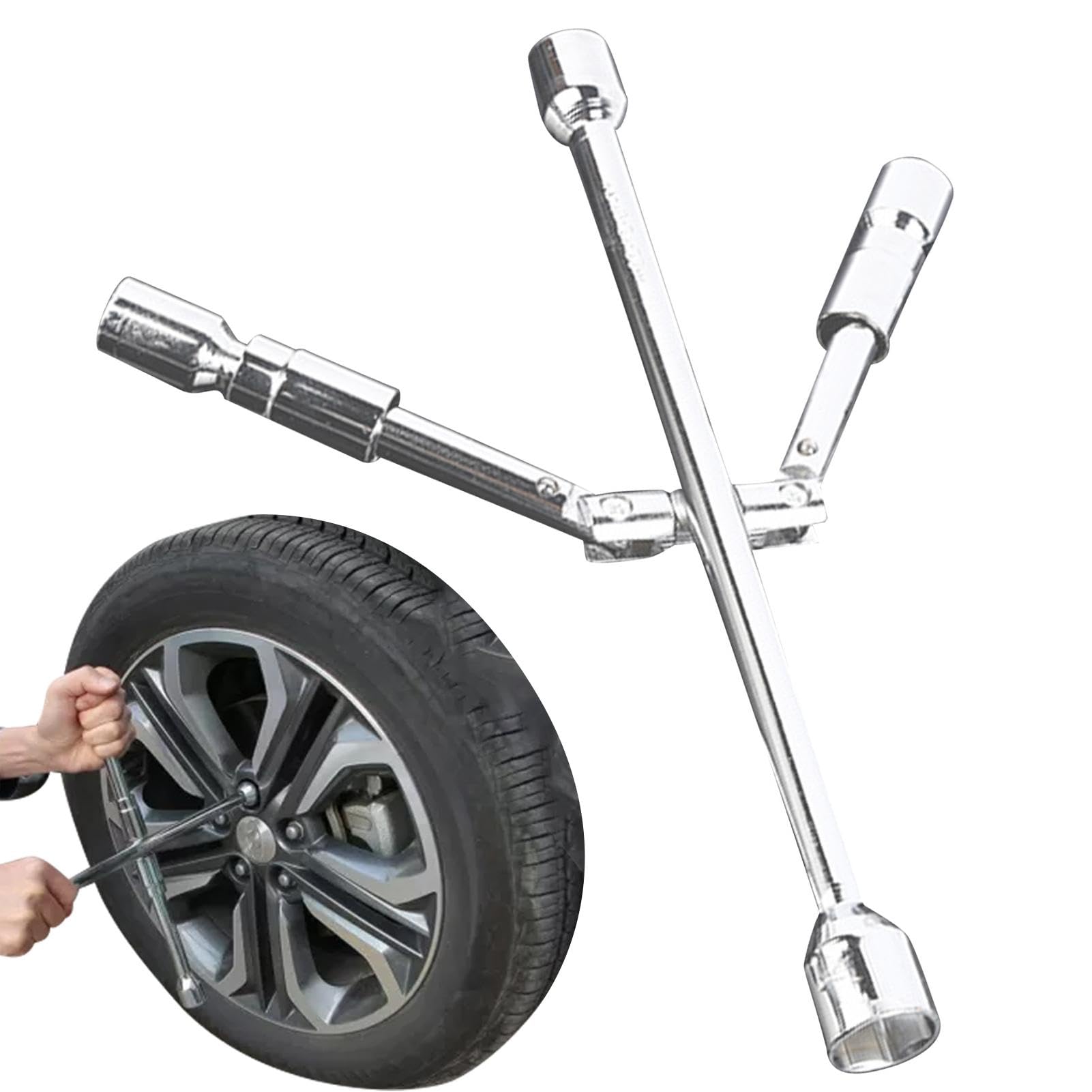 Clé de roue robuste pour changer un pneu crevé sereinement sur la route