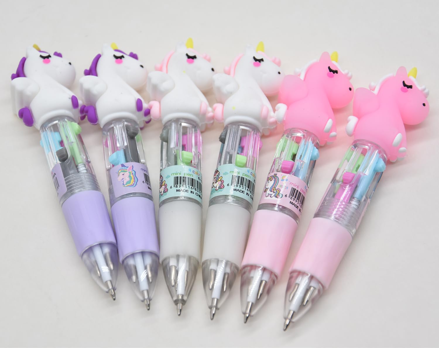 Ranvi 12 PCS Retractable Ballpoint Pen Cute Unicorn 4 in 1 Retractable Multicolor Ballpoint Pens for Office School Household Supplies(Unicorn with wings) - Image 3