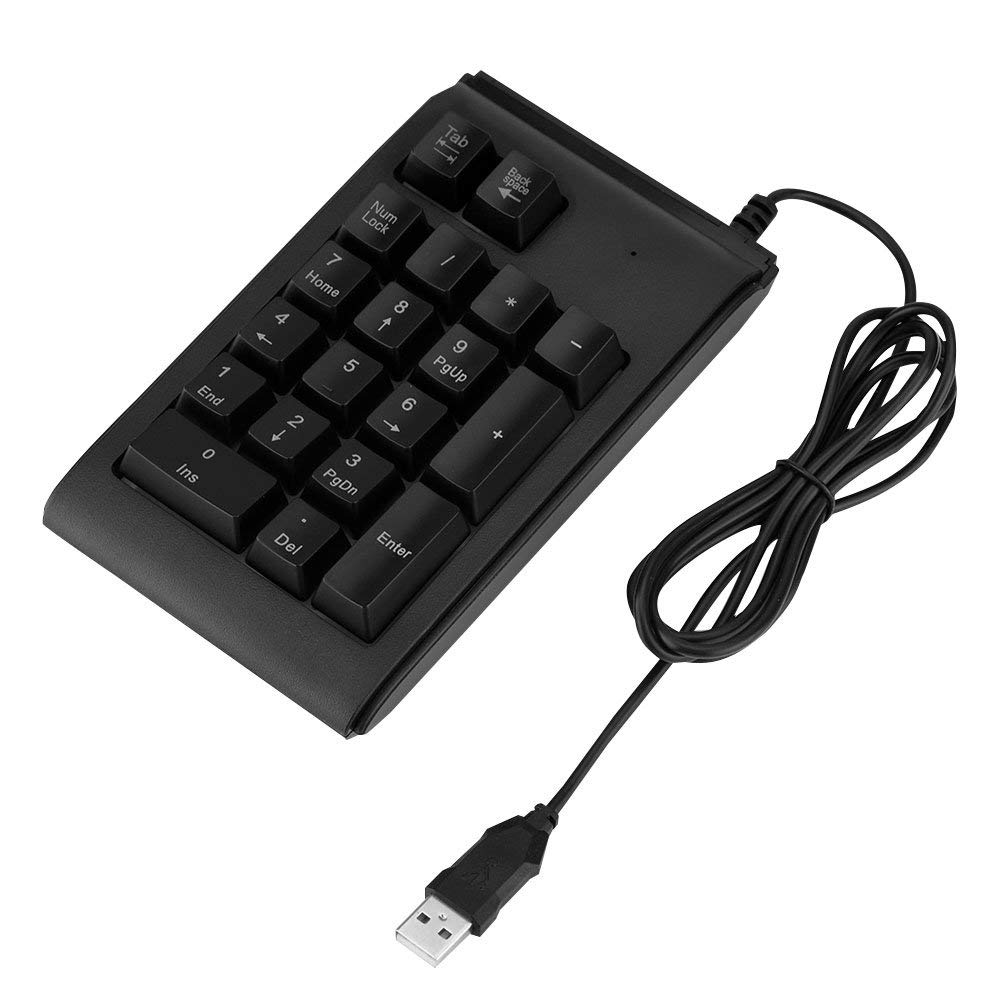 VBESTLIFE Tastiera numerica USB, 19 tasti, 3 colori, portatile, mini cuscinetto numerico, tastiera meccanica da gioco per computer portatile e desktop PC