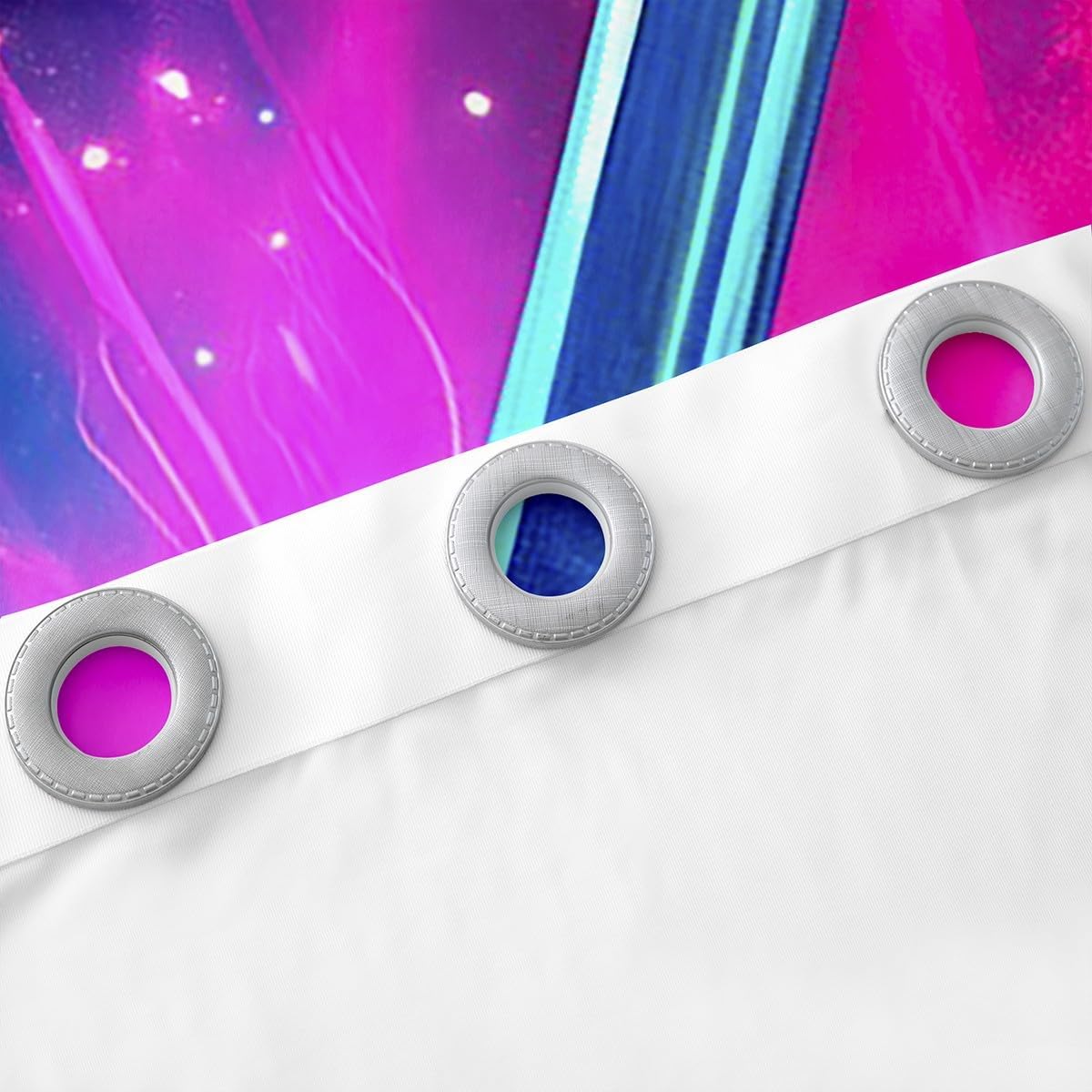 Manfei Ice Hockey Curtains for Children,Modern Sporting Ball Game Hockey Lovers Window Drapes Bedroom,Hockey Stick Neon Purple Blue Glitter Window Treatment Block 30%-50% Light 2 Panels,42Wx90L