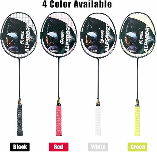 Miniatura 2 de XHP 6U G4 T700 - Juego de 2 raquetas de bádminton de grafito, raquetas de fibra de carbono, incluye bolsa de bádminton de cuero, 2 cintas de agarre