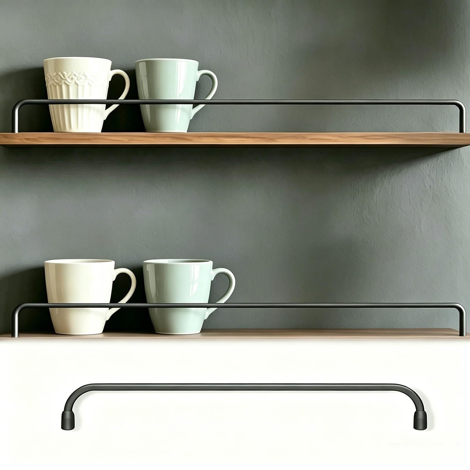 HDYZJQ Decorative Tipping Cabinets Shelf Guard Rails, Shelf Railing Hardware for Wood Bookshelf & Shoe Racks & Display Cabinet, Closet Storage Gallery Rail(6pack,48"/122cm)
