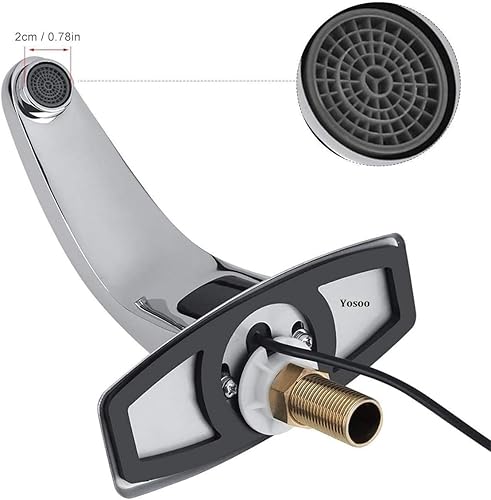 Miniatura 7 de TOPINCN Grifo con sensor de movimiento sin contacto, grifo automático de lavabo de baño manos libres con placa de cubierta de agujero, caja de