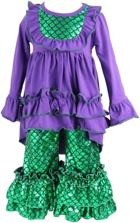 Outfits for Toddler Girls Clothes Sets 2 Pcs Mermaid Bell Pants Toddler Girls Rompers and Jumpsuits