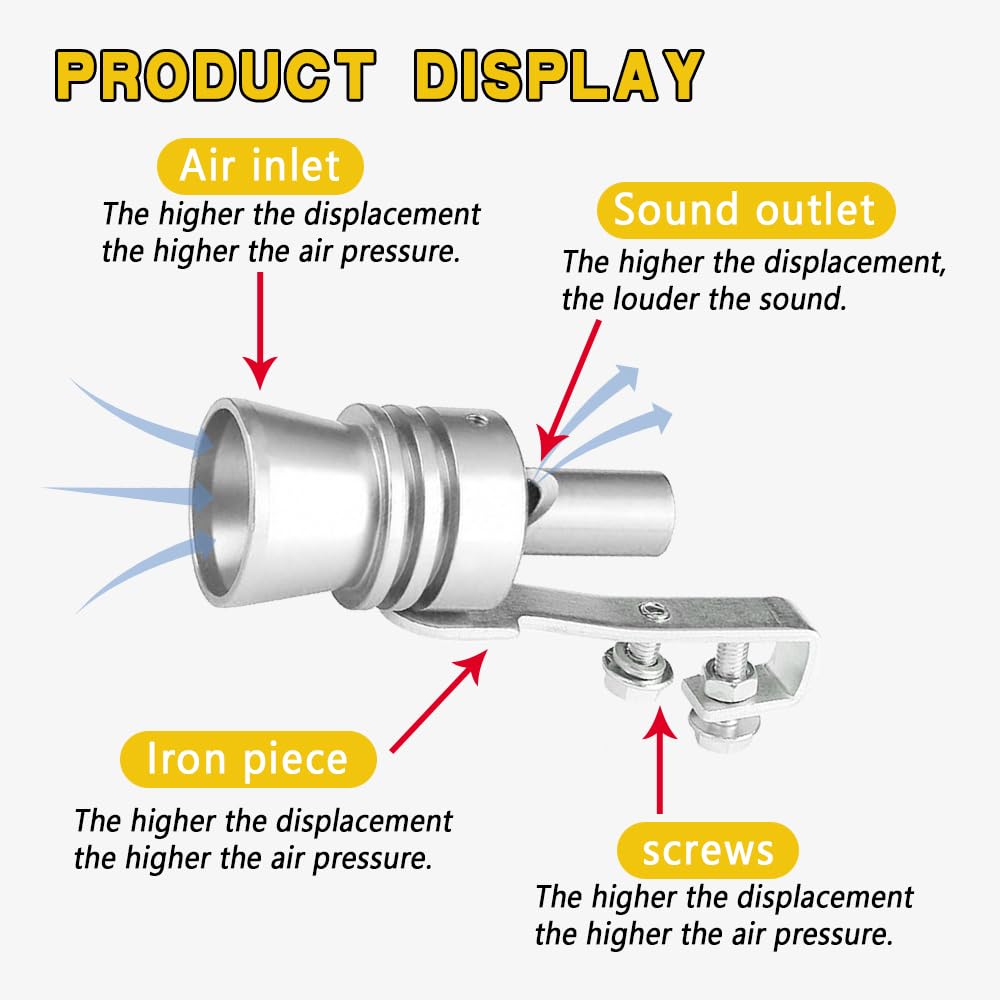 2 Fischietti Turbo In Lega Alluminio Per Auto - Nero, Per Suono Scarico Potenziato - Foto 2