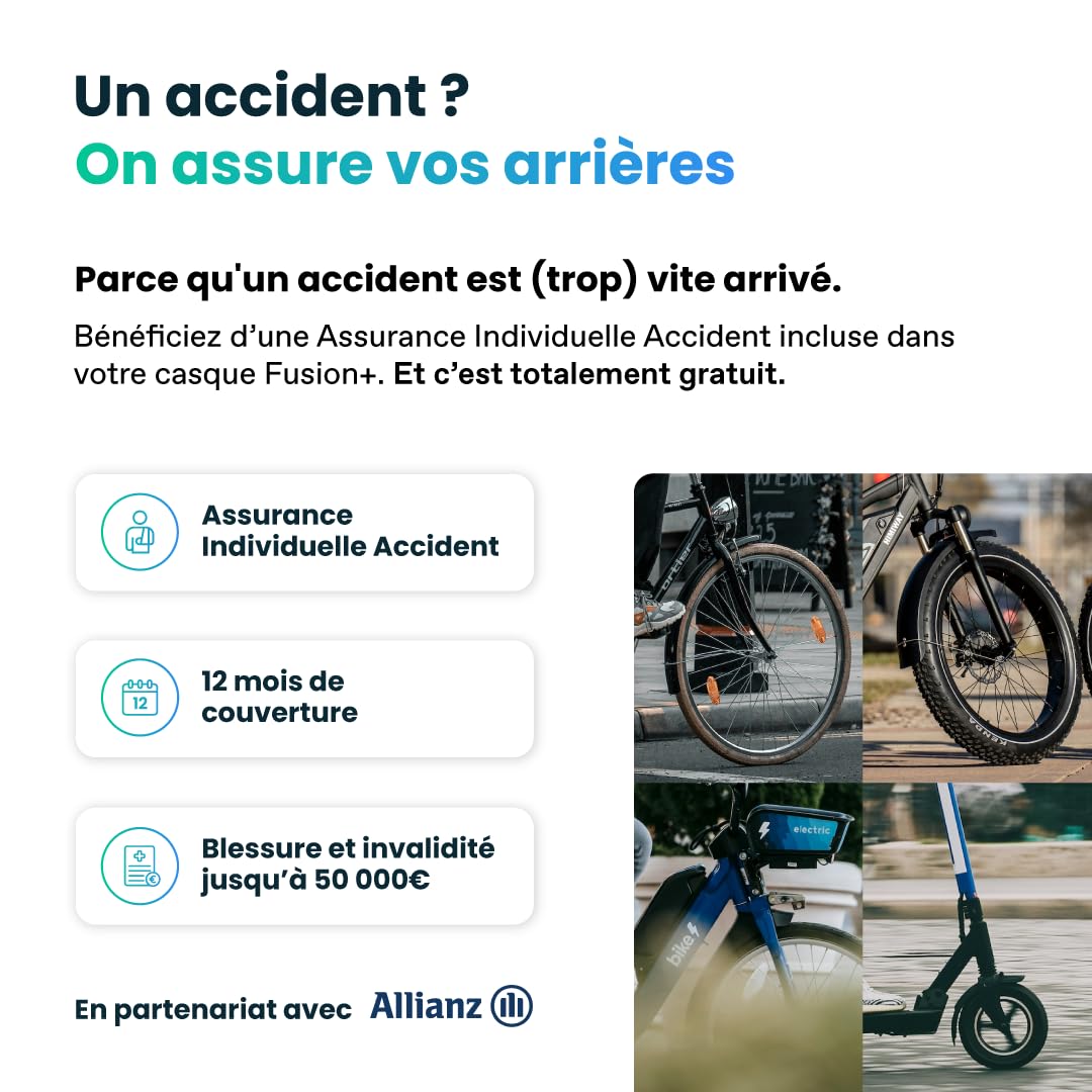 Cosmo Connected Cosmo Fusion+ Casque Intelligent Vélo Trottinette Visière Adulte Clignotants Feu Freinage Automatique Détection Chute