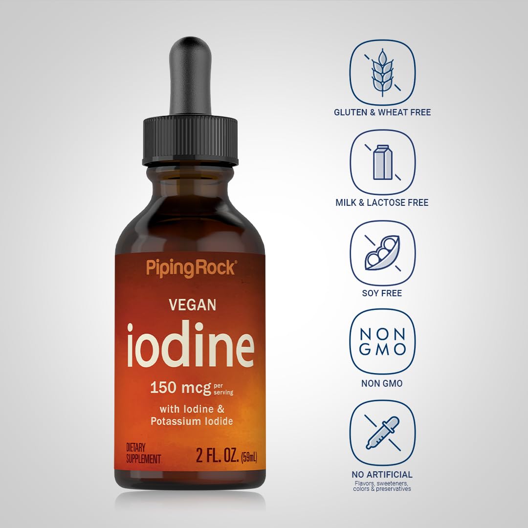 Piping Rock Liquid Iodine | 2 fl oz | 150 mcg | Iodine & Potassium Iodide — Amazon image 3