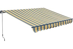 Aoodor 12ft Retractable Window Awning Sunshade Shelter