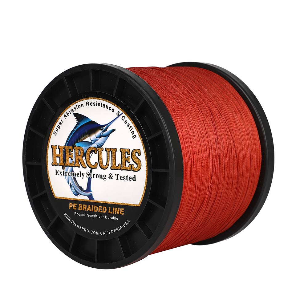 Hercules Braided Fishing Line 2000m 2187yds 10lbs-200lbs Pe Superline 8 Strands (Red 150lb/68kg 0.62mm) โ image 1