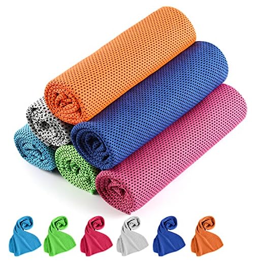 Cooling Towel, Cooling Towels for Neck 6 Pack, Golf Cooling Towel, Instant Cooling Camping Towel Soft Breathable Towel for Yoga Sport Running Gym Workout Fitness