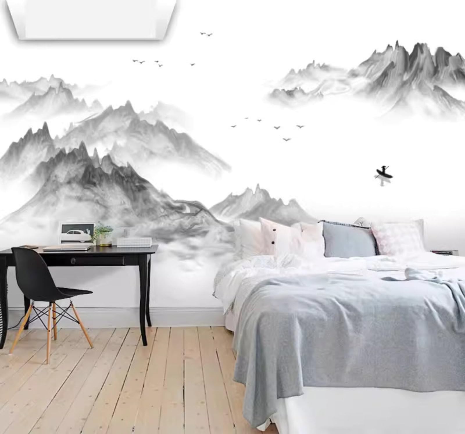 Contemporary Luxury Artistic Atmosphere Black and White Landscape Scenery 3D Wallpaper Easy Install Feature Office Living Room Sofa Bedroom TV Background Wall Decoration-350cm×256cm
