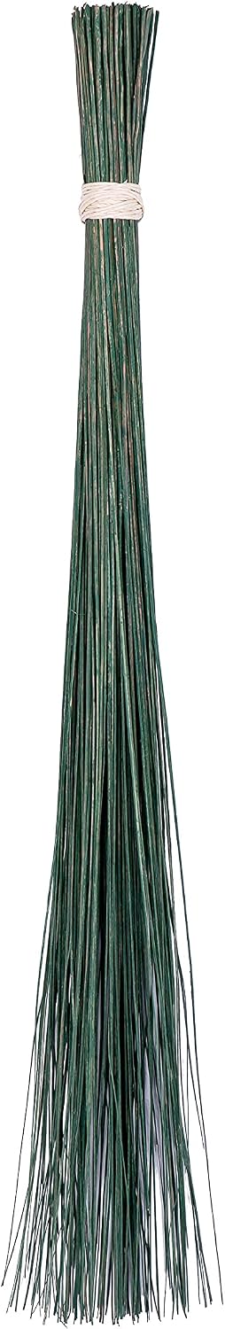 1 Piece of 32 inch Multi-Surface Sturdy Outdoor Authentic Coconut Leaf Broom Asian Thai Heavy Duty Broom (Green)