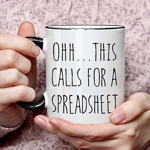 Miniatura 4 de Regalo de cumpleaños para amigos, taza de hoja de cálculo de 11 onzas, divertida taza de hoja de cálculo regalo para compañero de trabajo, regalos