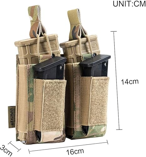 Miniatura 96 de EXCELLENT ELITE SPANKER Funda para rifle elástico Mag M4 M14 M16 AK AR para rifle elástico M4 M14 M16 AK AR para bolsa de pistola Mag Doble-Negro