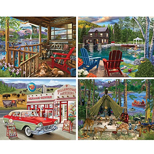 Bits and Pieces – 4-in-1 Multi-Pack - 500 Piece Jigsaw Puzzles for Adults - 500 pc Country Nature Classic Puzzle Set Bundle by Bigelow Illustrations - 41cm x 51cm - Image 3